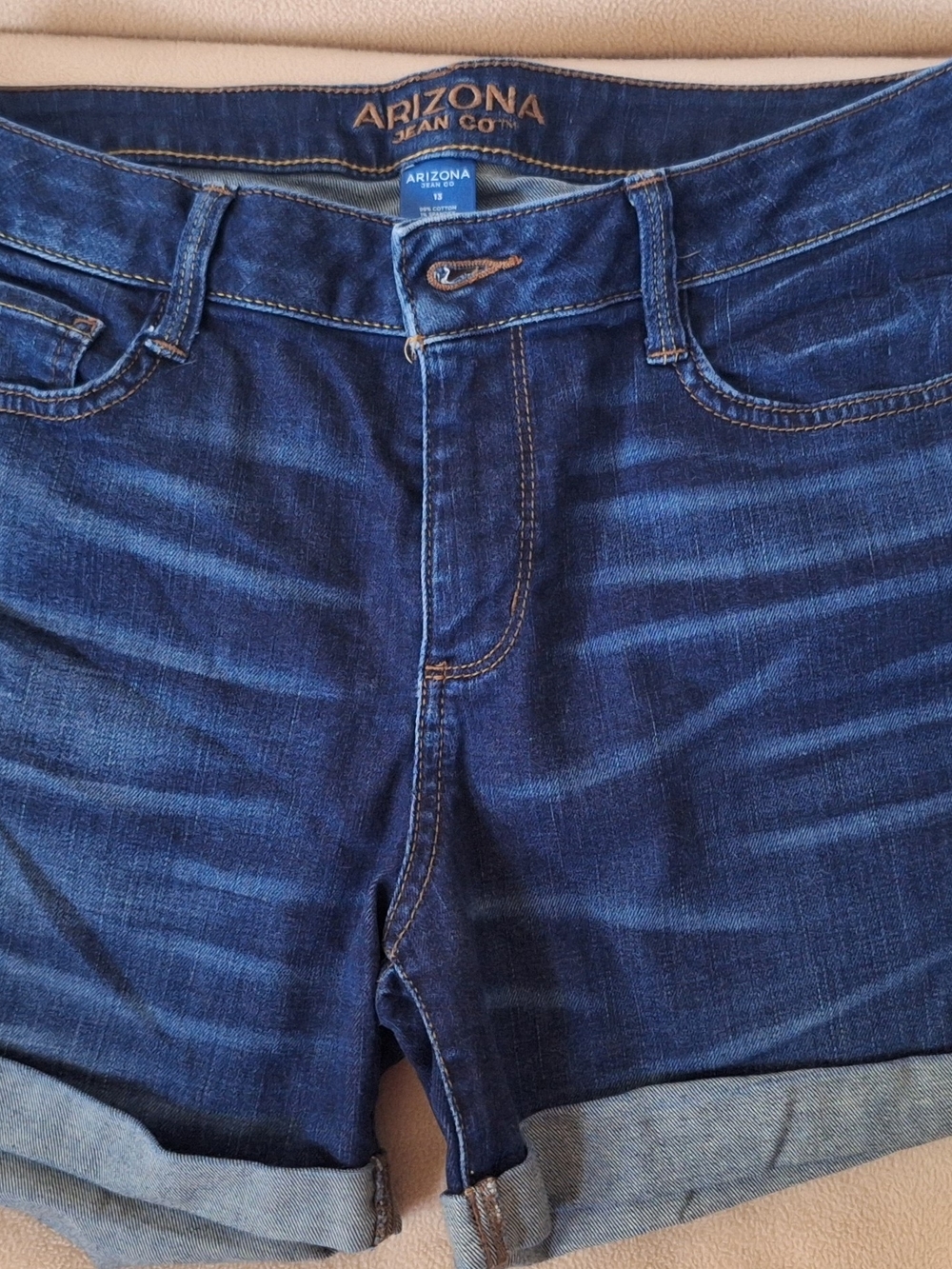 Arizona Jean Company Indigo Blue Rolled Hem Denim Shorts